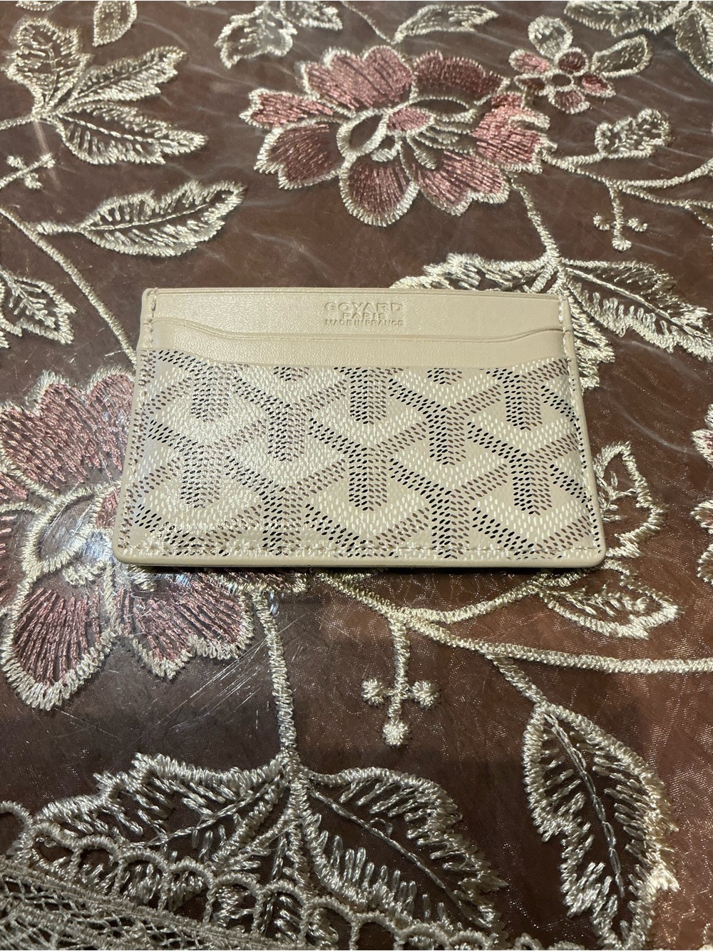 Goyard Beige Leather Card Holder